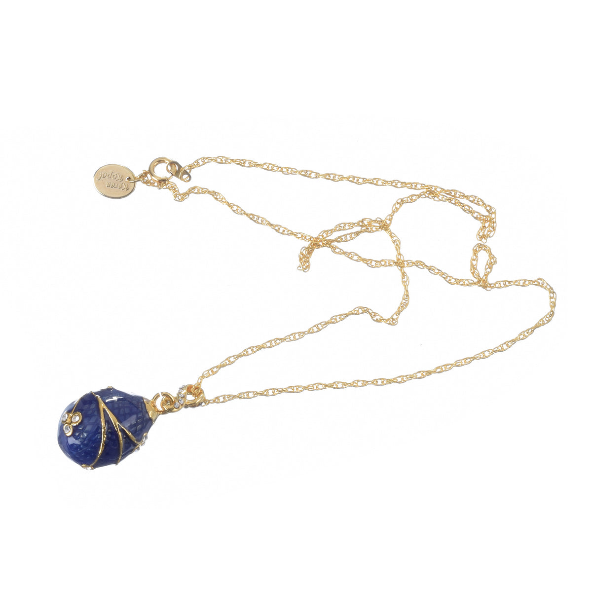 Keren Kopal Blue Egg Pendant Gold Necklace