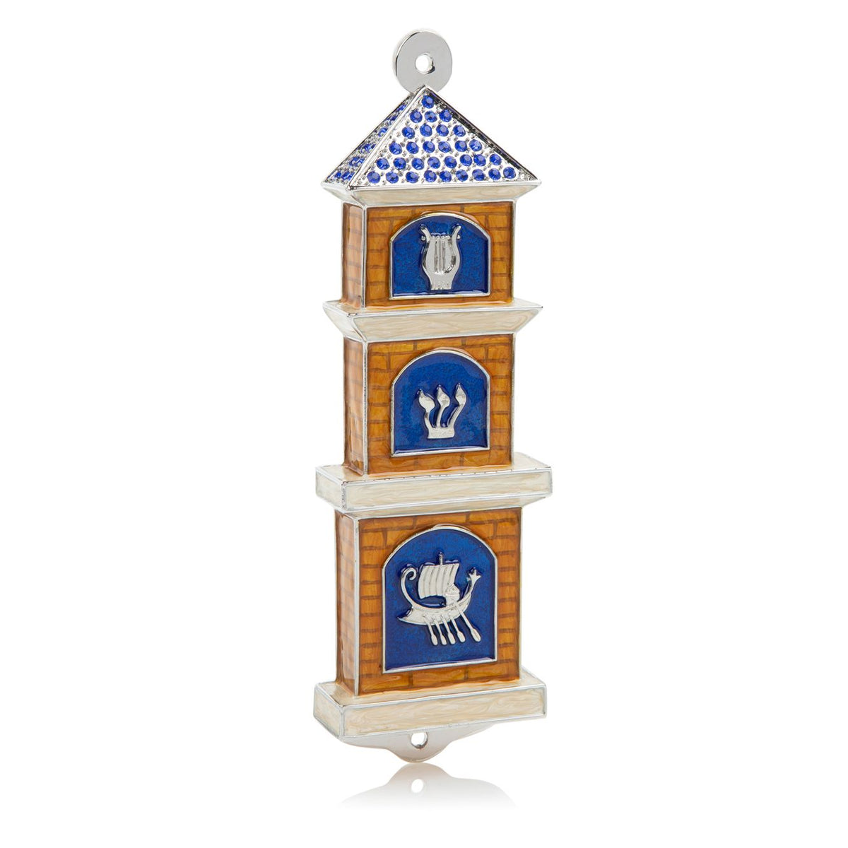 Keren Kopal Blue Contemporary Synagogue style Mezuzah