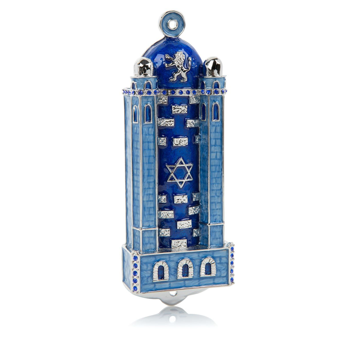 Keren Kopal Blue Western Wall style Mezuzah