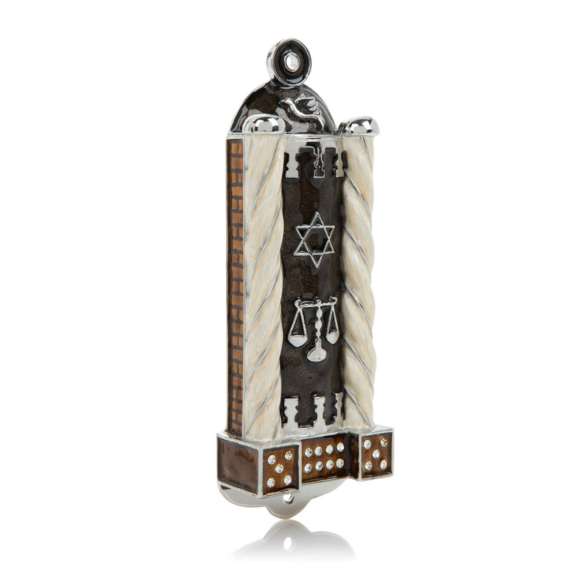 Keren Kopal Brown Modern Judaica Mezuzah