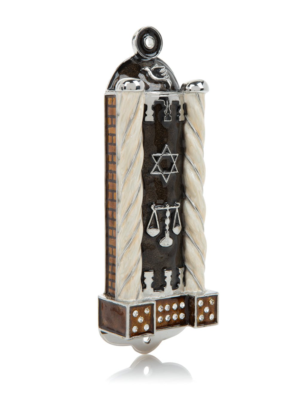 Brown Modern Judaica Mezuzah
