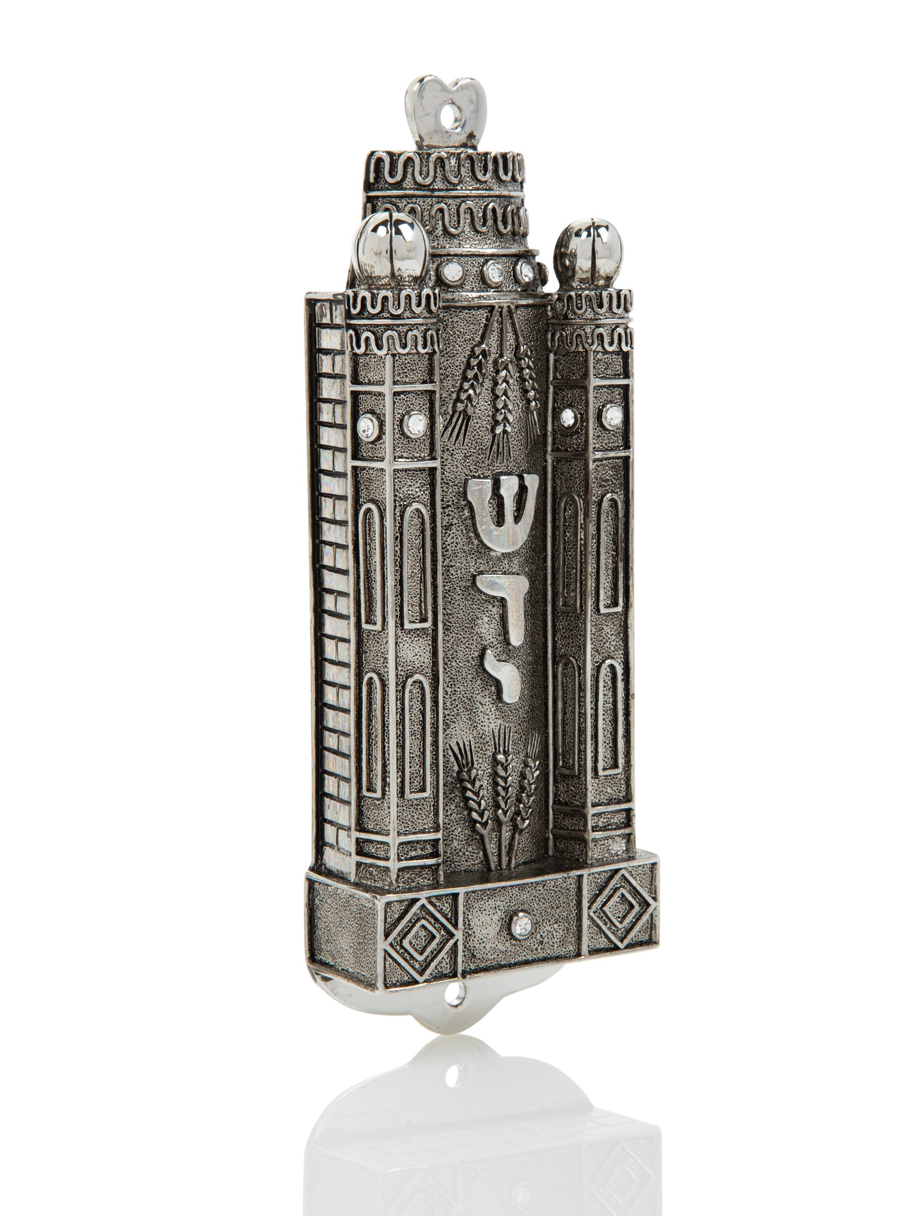 Silver Contemporary Holy Ark Mezuzah
