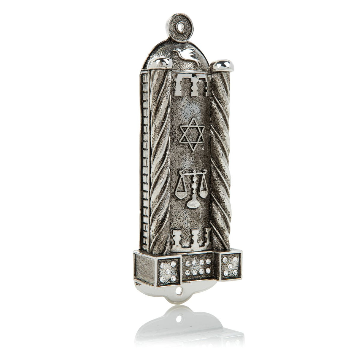 Keren Kopal Silver Modern Judaica Mezuzah