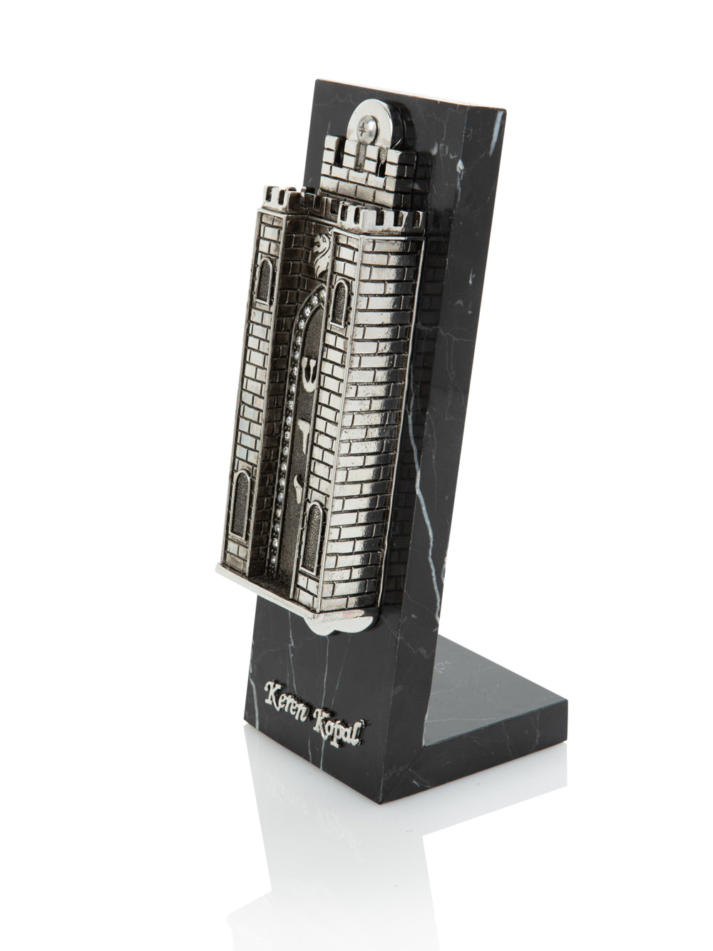 Silver Holy Ark style Mezuzah