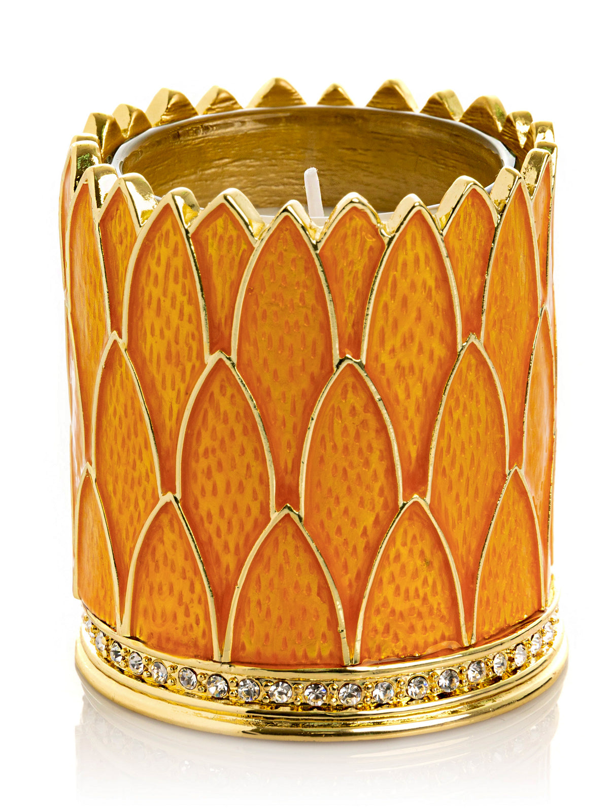 Keren Kopal Yellow Decorated Candle Holder