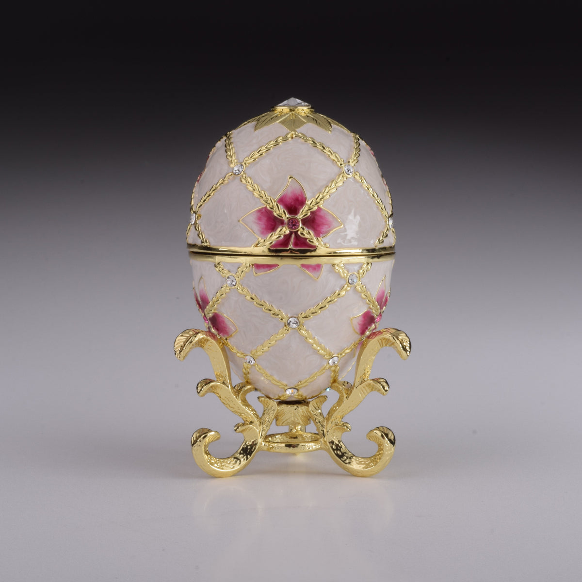 Keren Kopal White Egg with Flowers & Harp