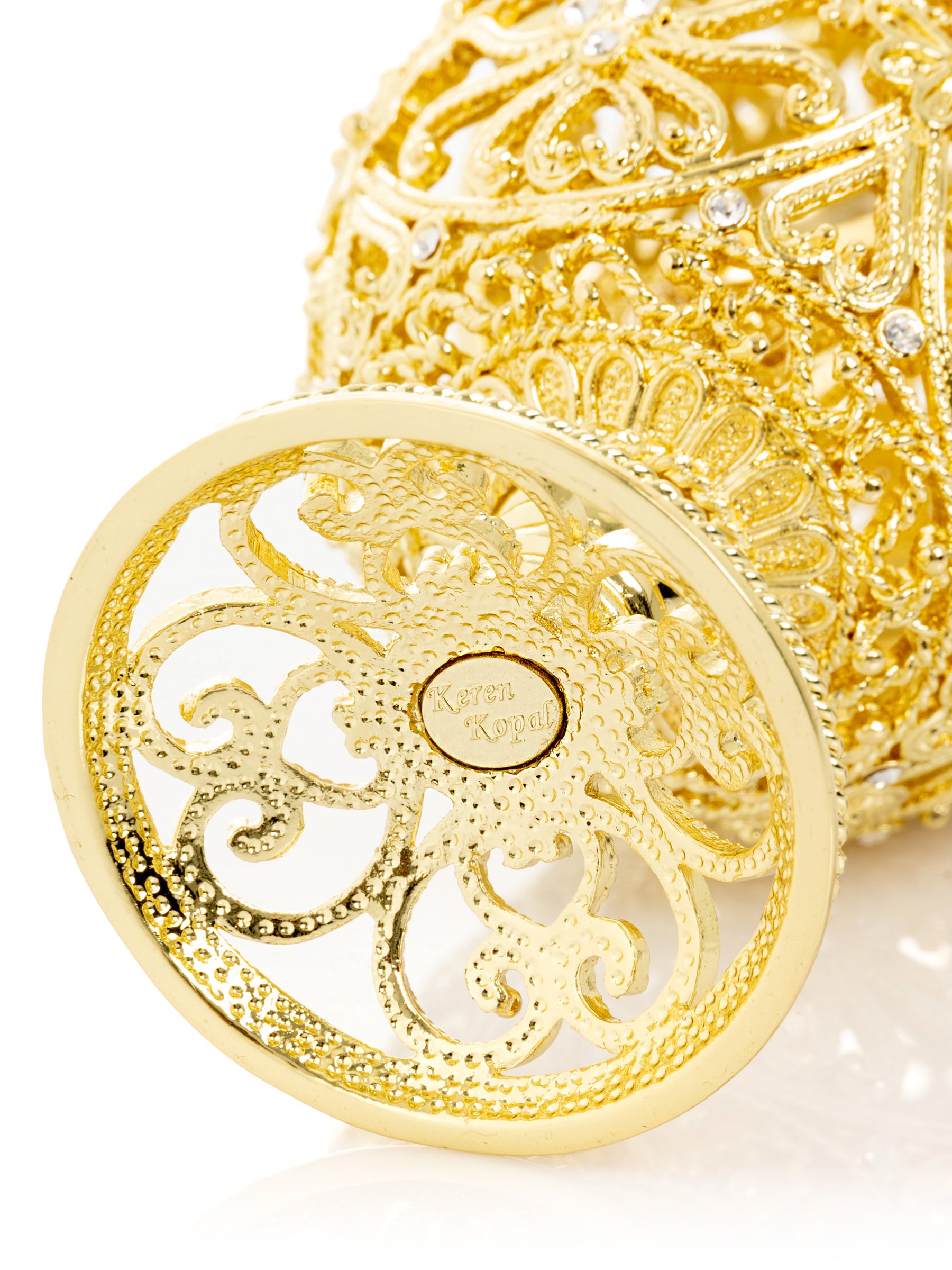 Gold Faberge Egg with Clock Inside