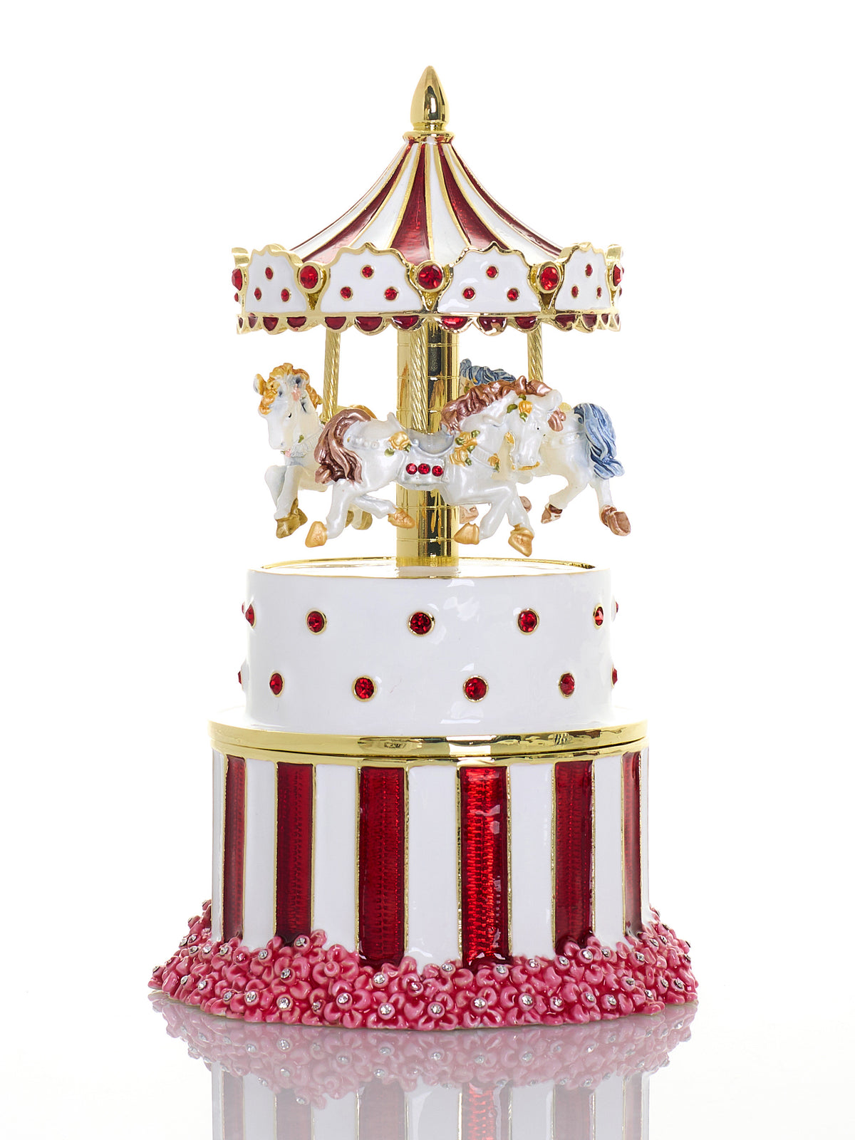 Keren Kopal Red Wind up Horse Carousel & trinket Box Limited Edition 1-250