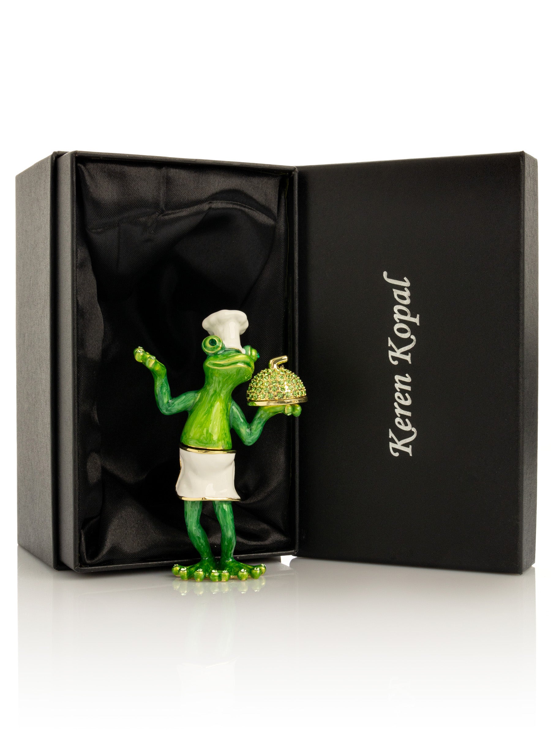 Gourmet Frog Chef Trinket Box
