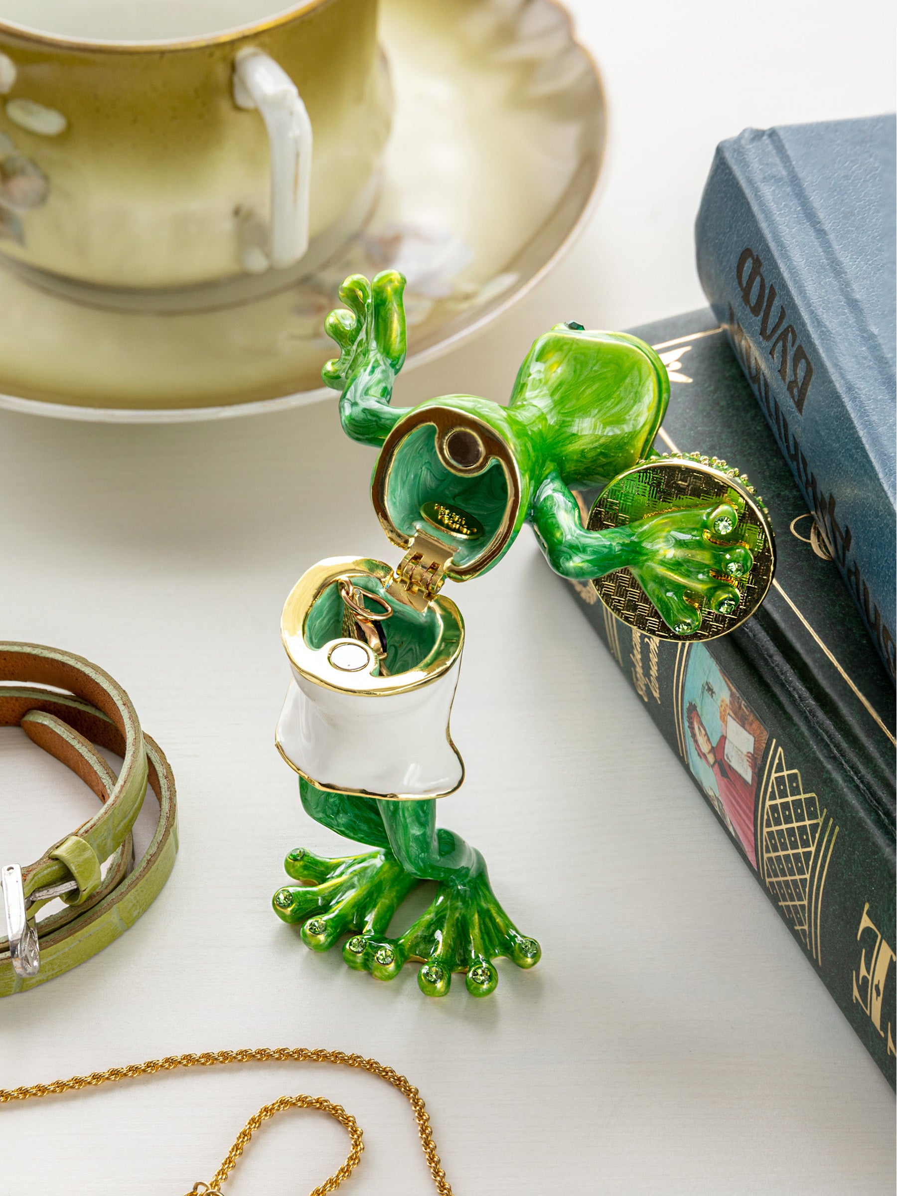 Gourmet Frog Chef Trinket Box