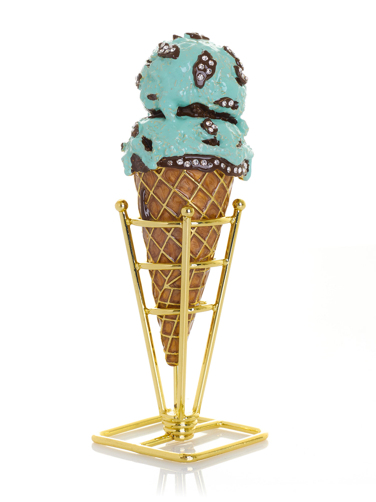 Keren Kopal Summer Special Mint Chocolate Chip Ice Cream Cone Trinket Box