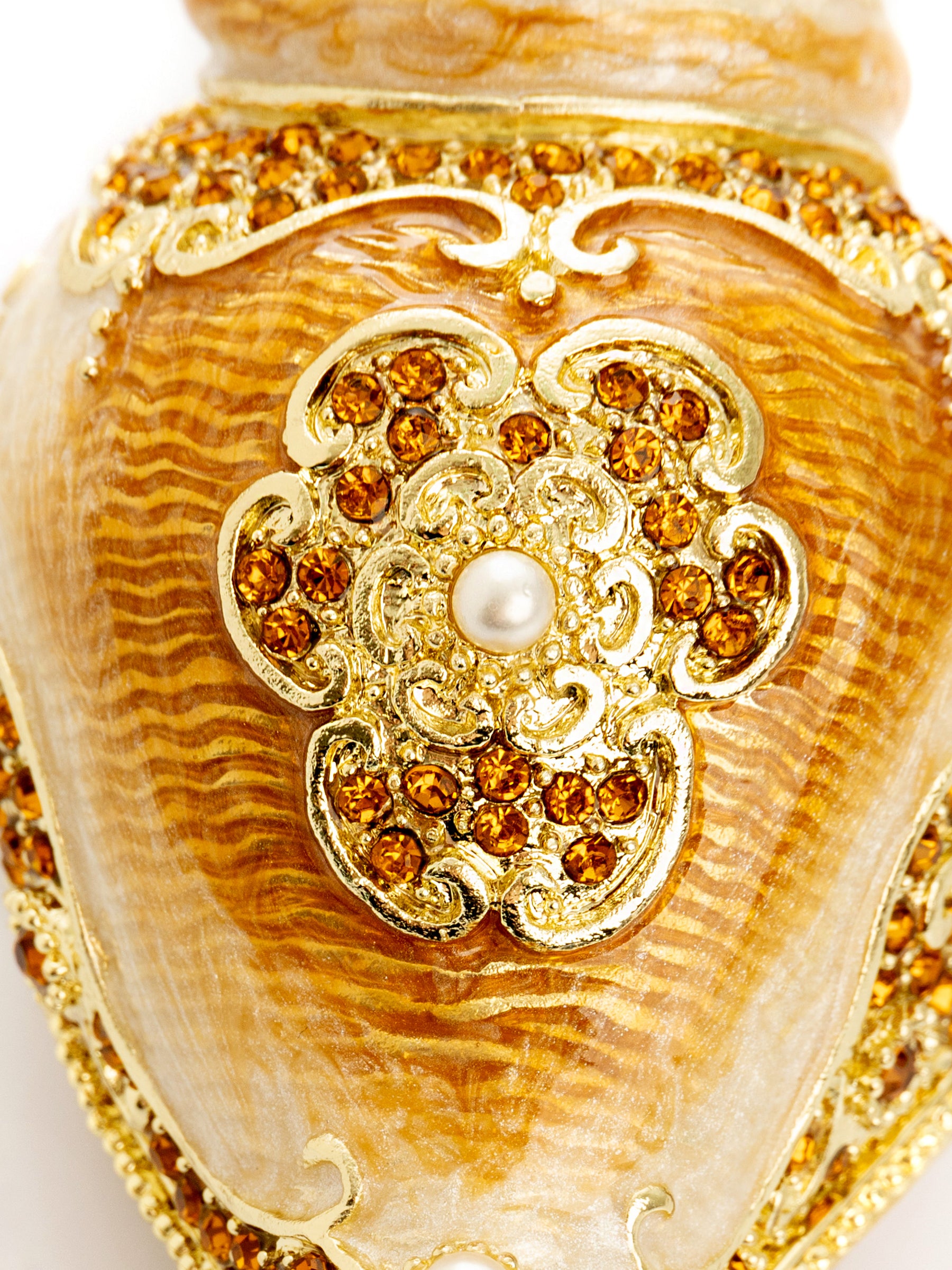 Elegant Gold & Crystal Seashell Trinket Box