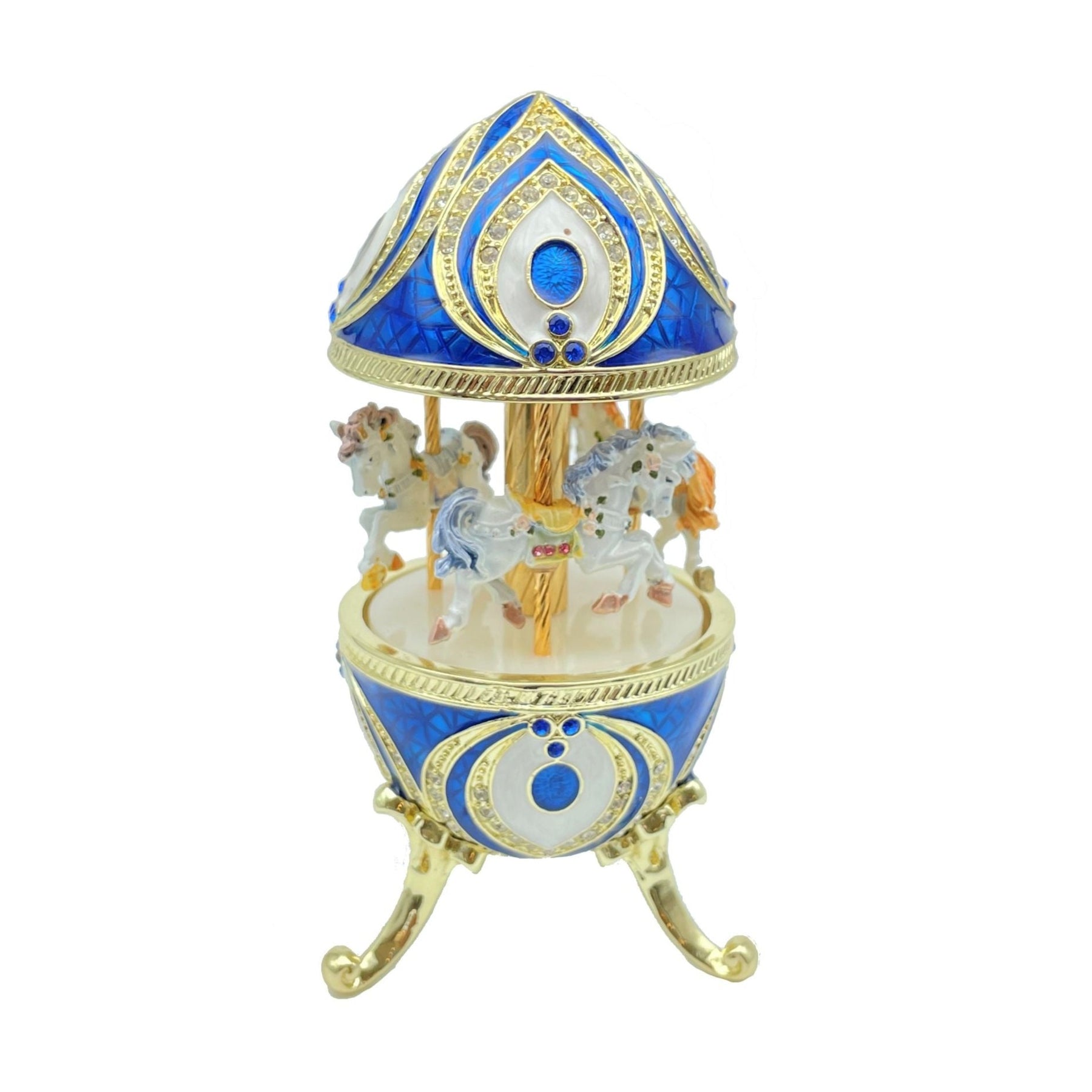 Keren Kopal Blue Musical Carousel with Royal Horses