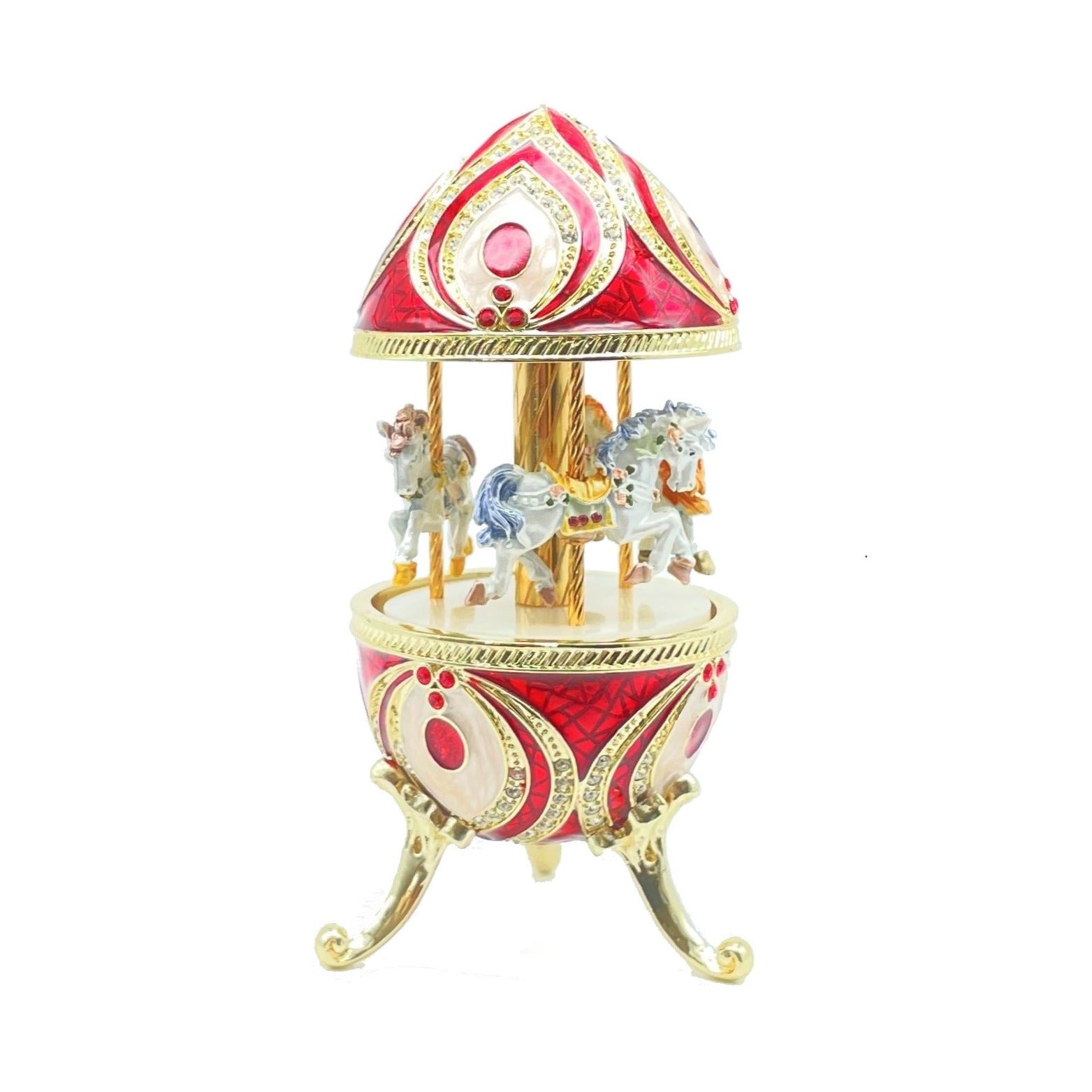 Keren Kopal Red Musical Carousel with Royal Horses