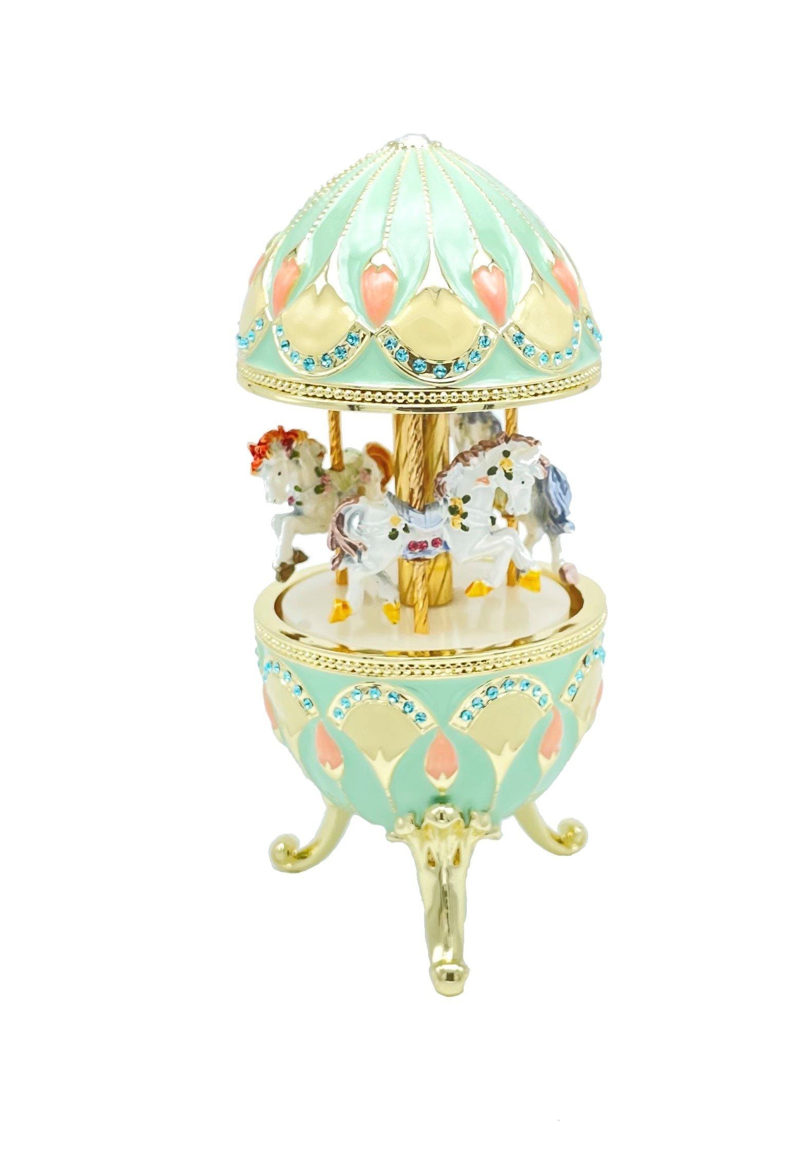 Keren Kopal Green Musical Carousel with Royal Horses