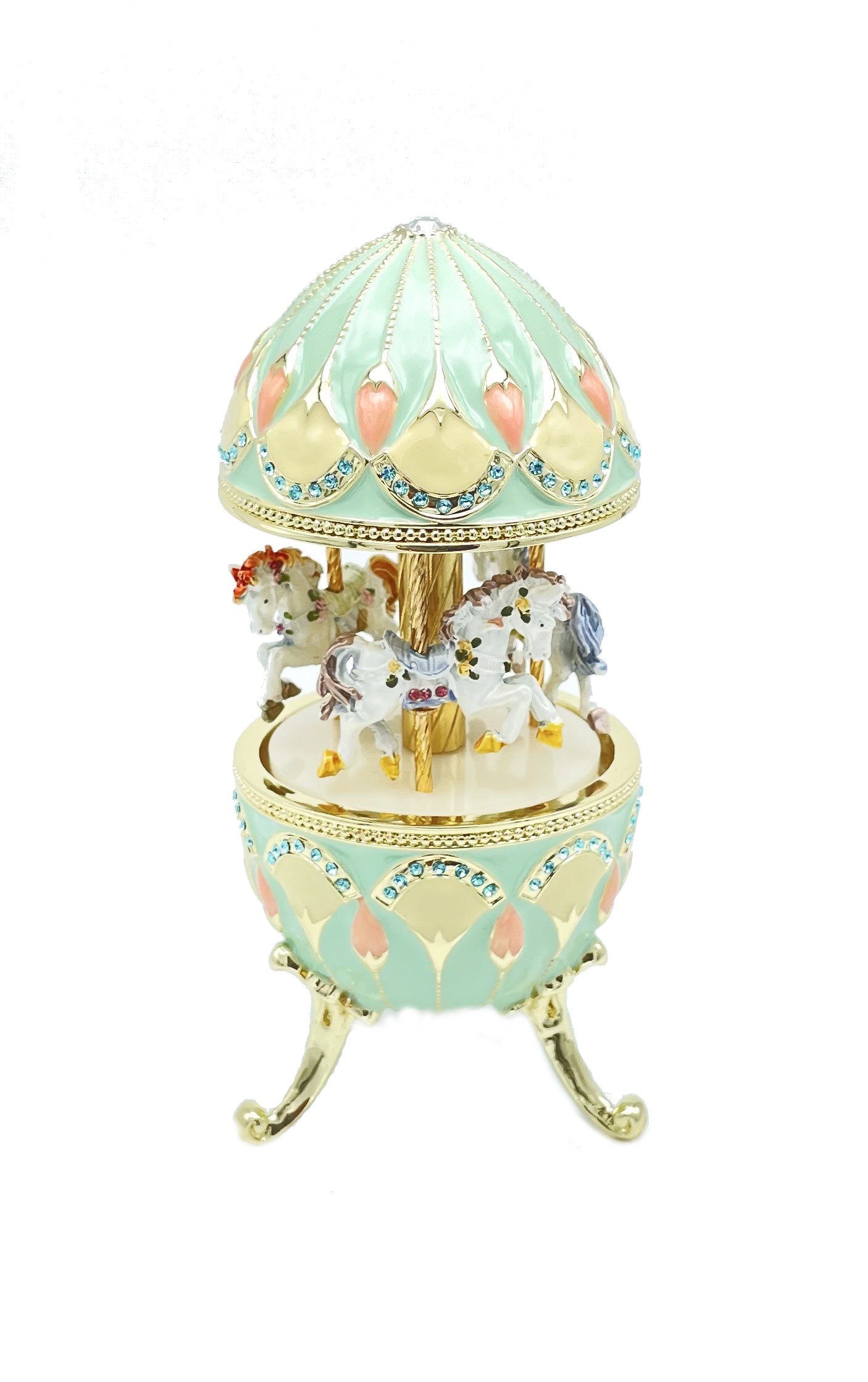 Keren Kopal Green Musical Carousel with Royal Horses