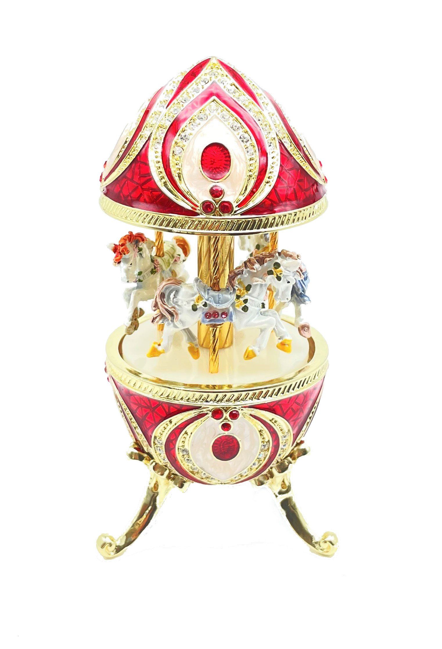 Keren Kopal Red Musical Carousel with Royal Horses