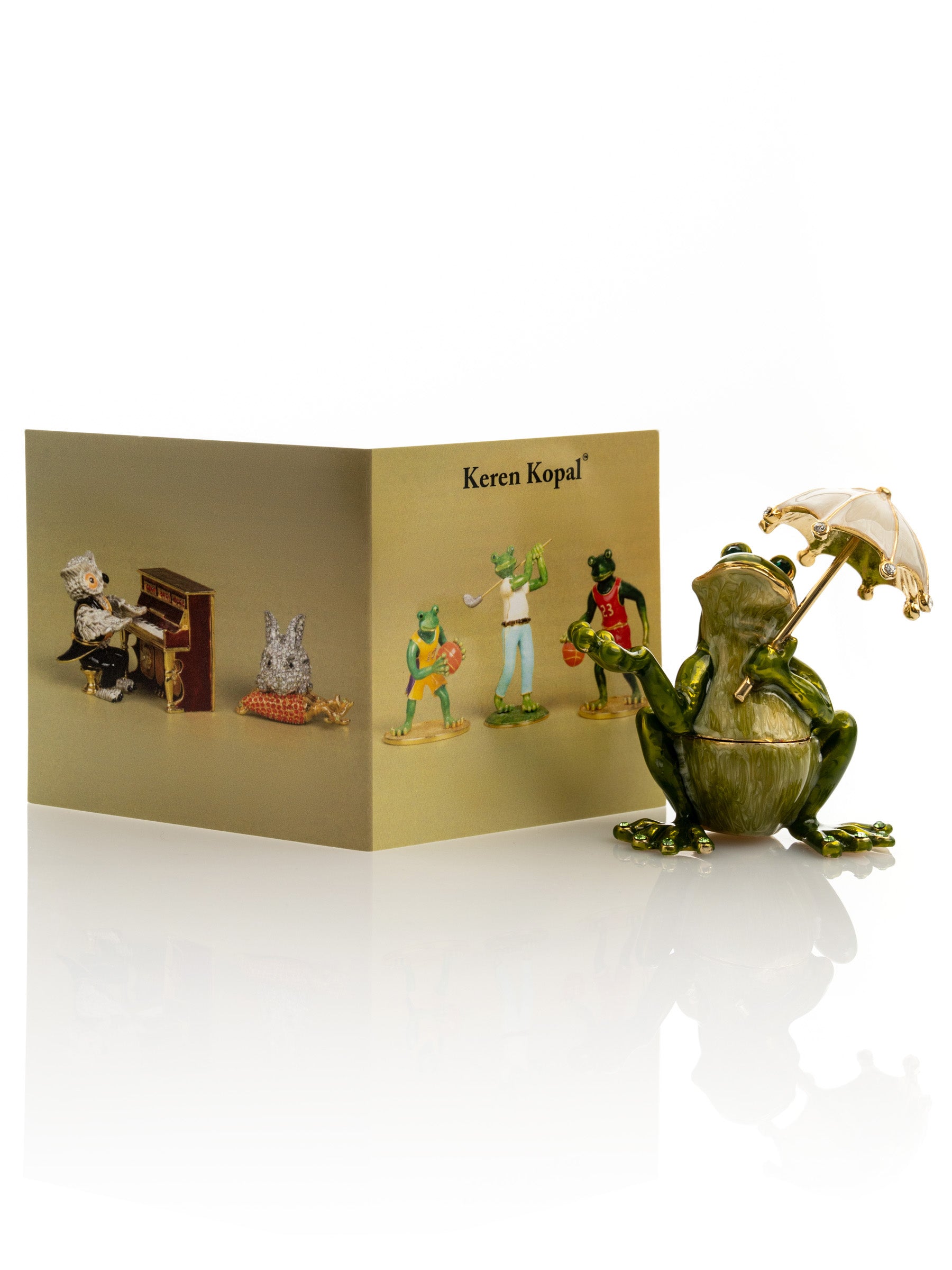 Keren Kopal Frog holding an Umbrella