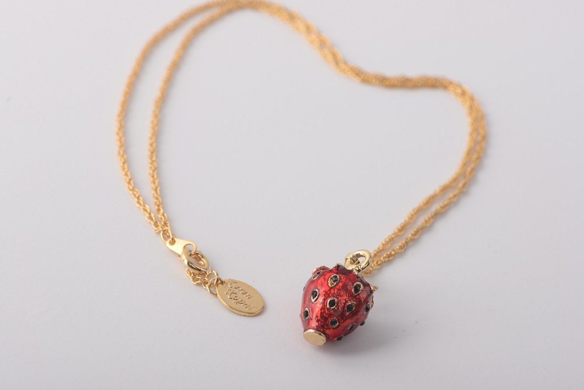 Keren Kopal Red Strawberry Pendant Necklace