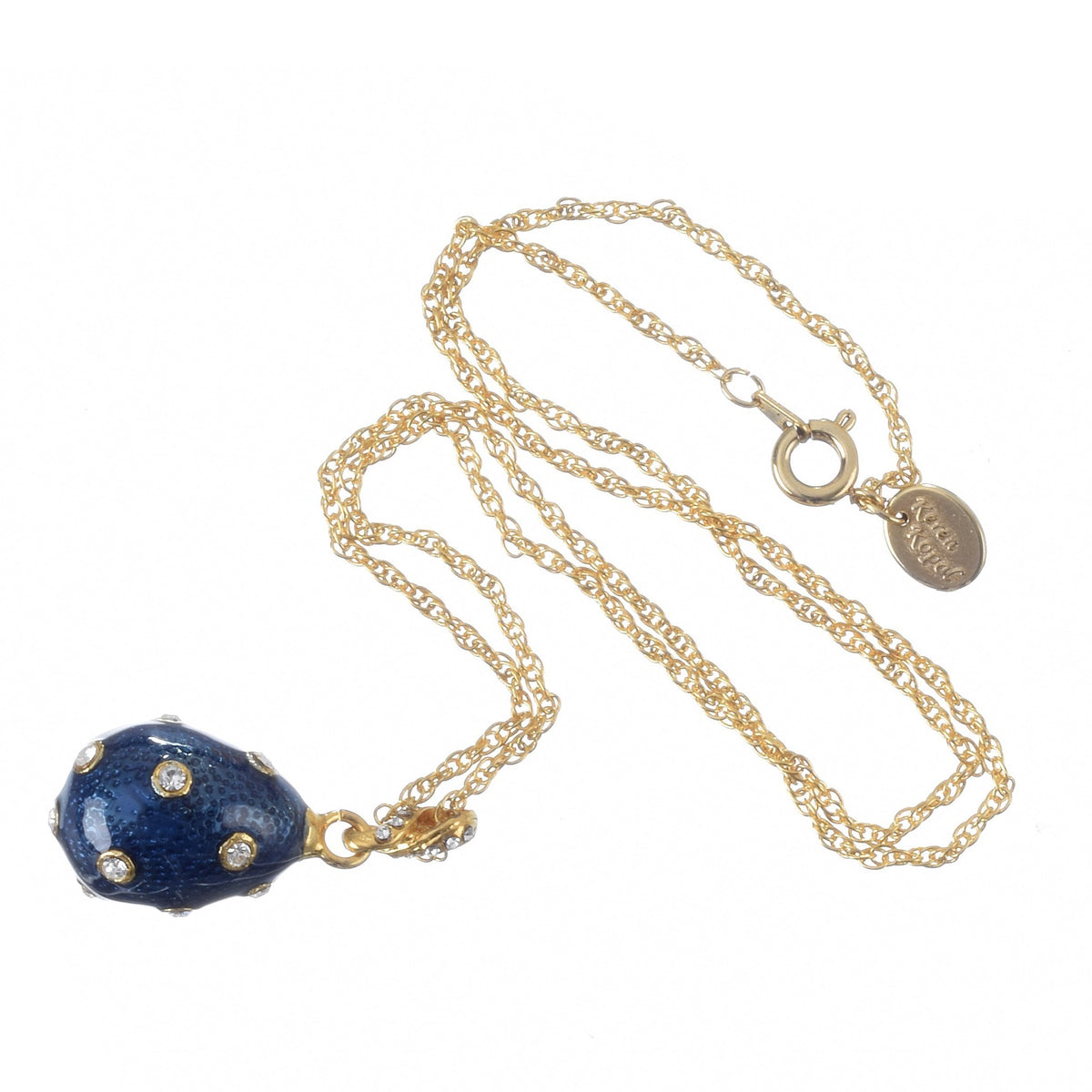 Keren Kopal Gold & Blue Egg Pendant Necklace