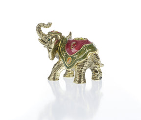 Keren Kopal Gold Elephant Trinket Box Decorated with Swarovski Crystals