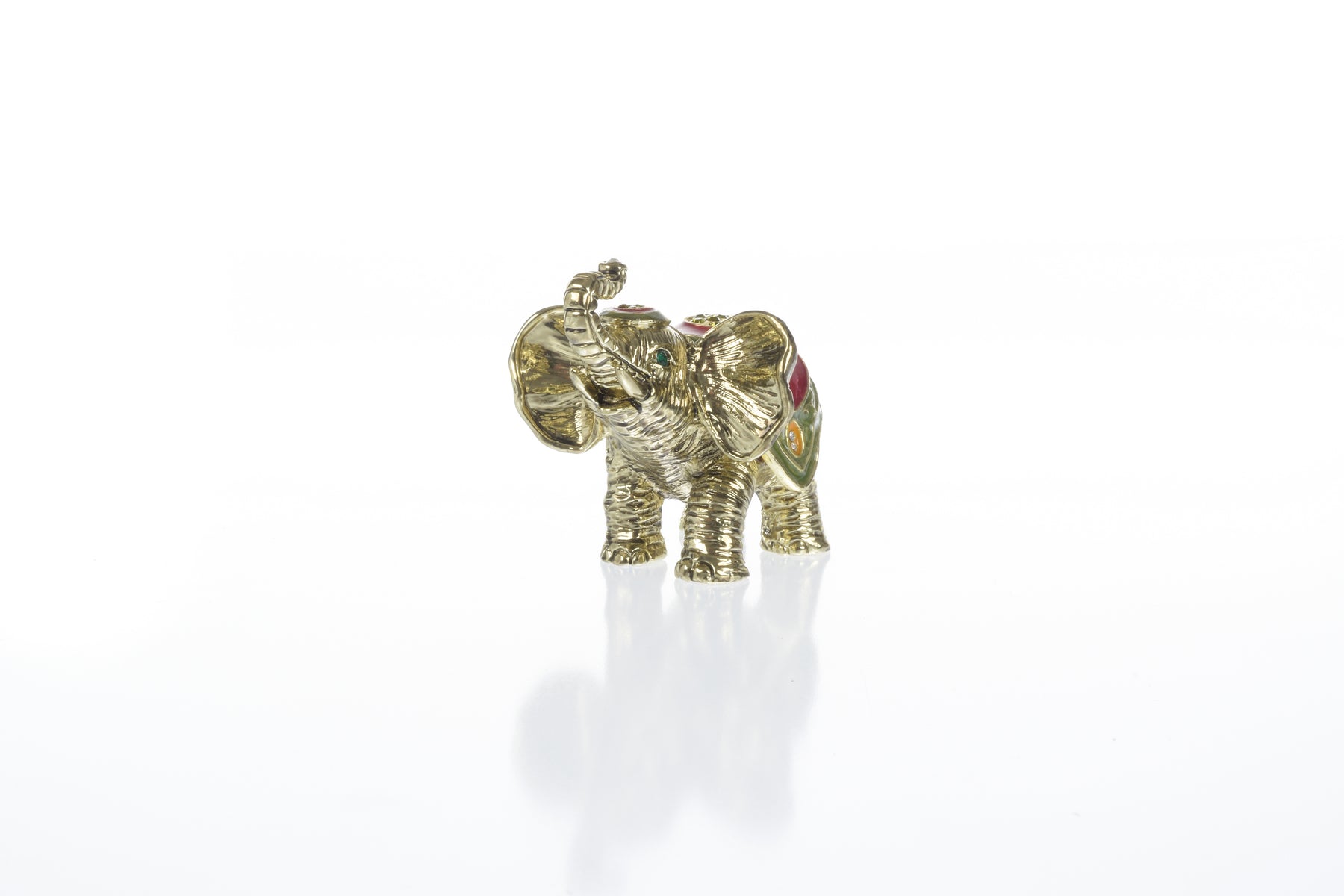 Keren Kopal Gold Elephant Trinket Box Decorated with Swarovski Crystals