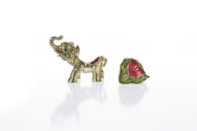 Keren Kopal Gold Elephant Trinket Box Decorated with Swarovski Crystals