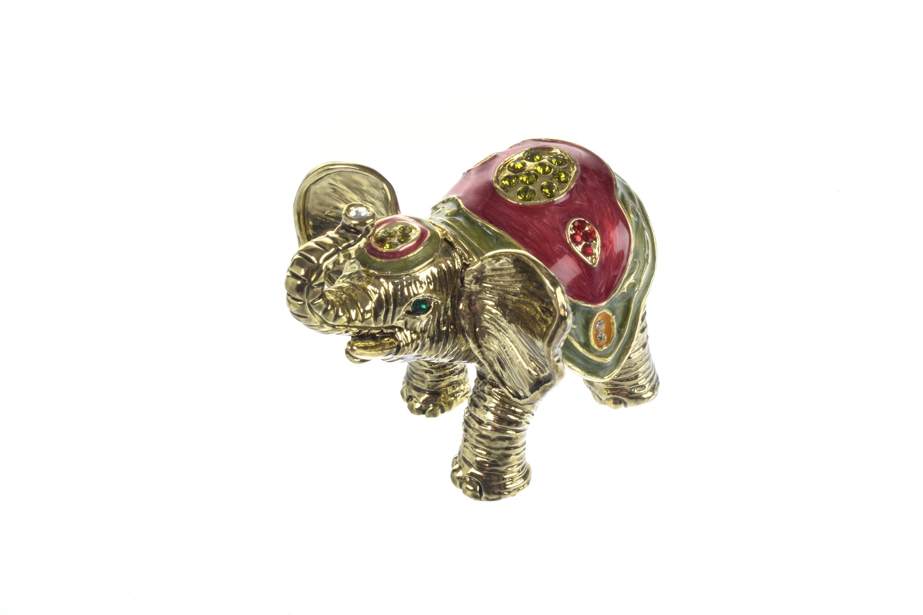 Keren Kopal Gold Elephant Trinket Box Decorated with Swarovski Crystals