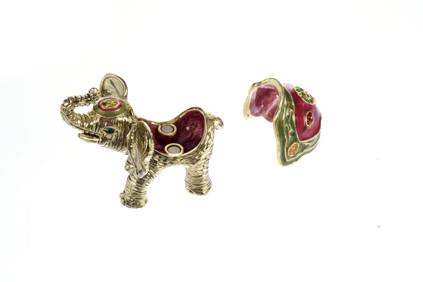 Keren Kopal Gold Elephant Trinket Box Decorated with Swarovski Crystals
