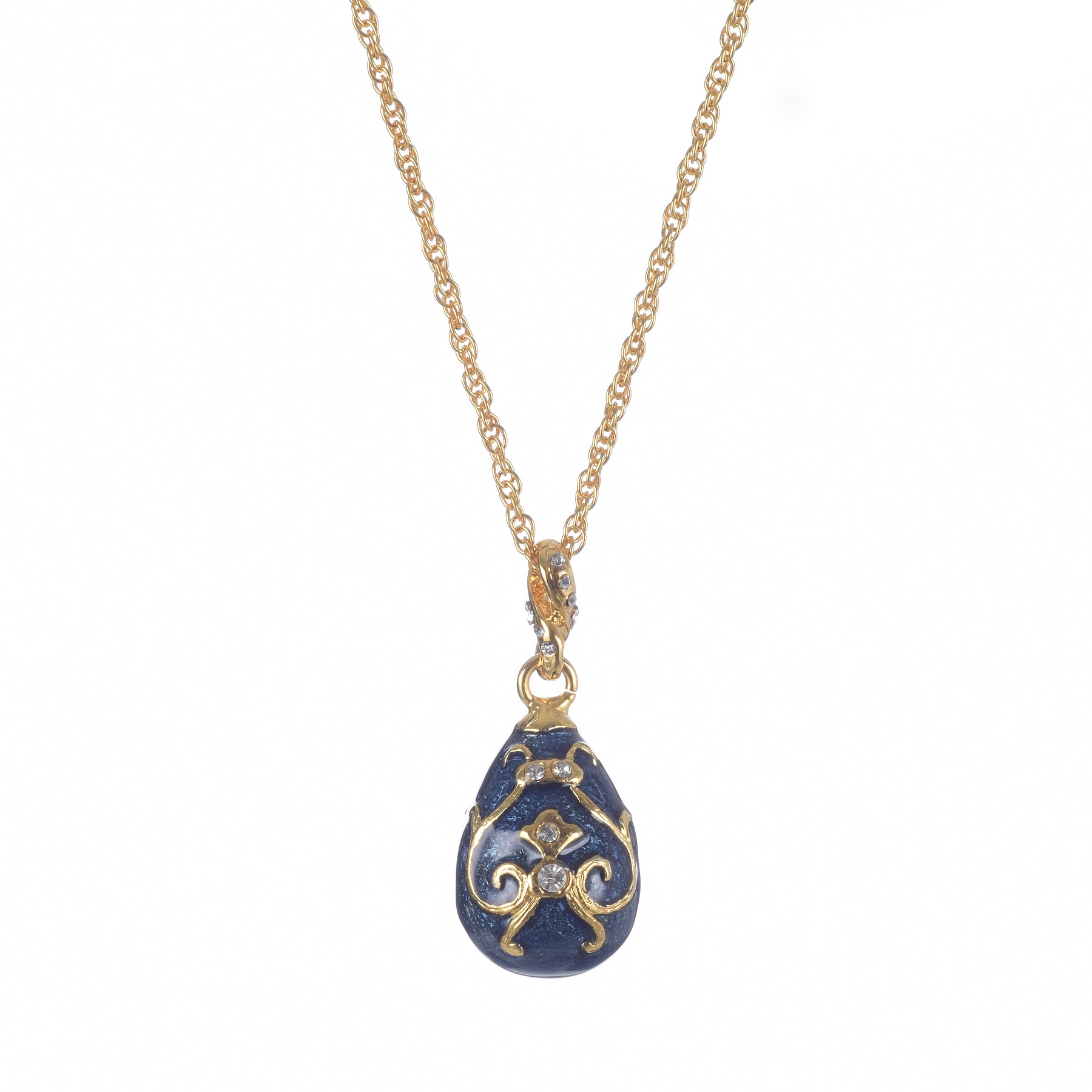 Keren Kopal Blue & Gold Egg Pendant Necklace