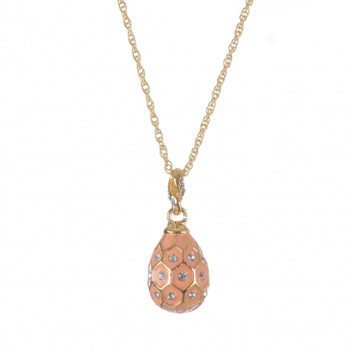 Keren Kopal Pink & Gold Egg Pendant Gold Necklace