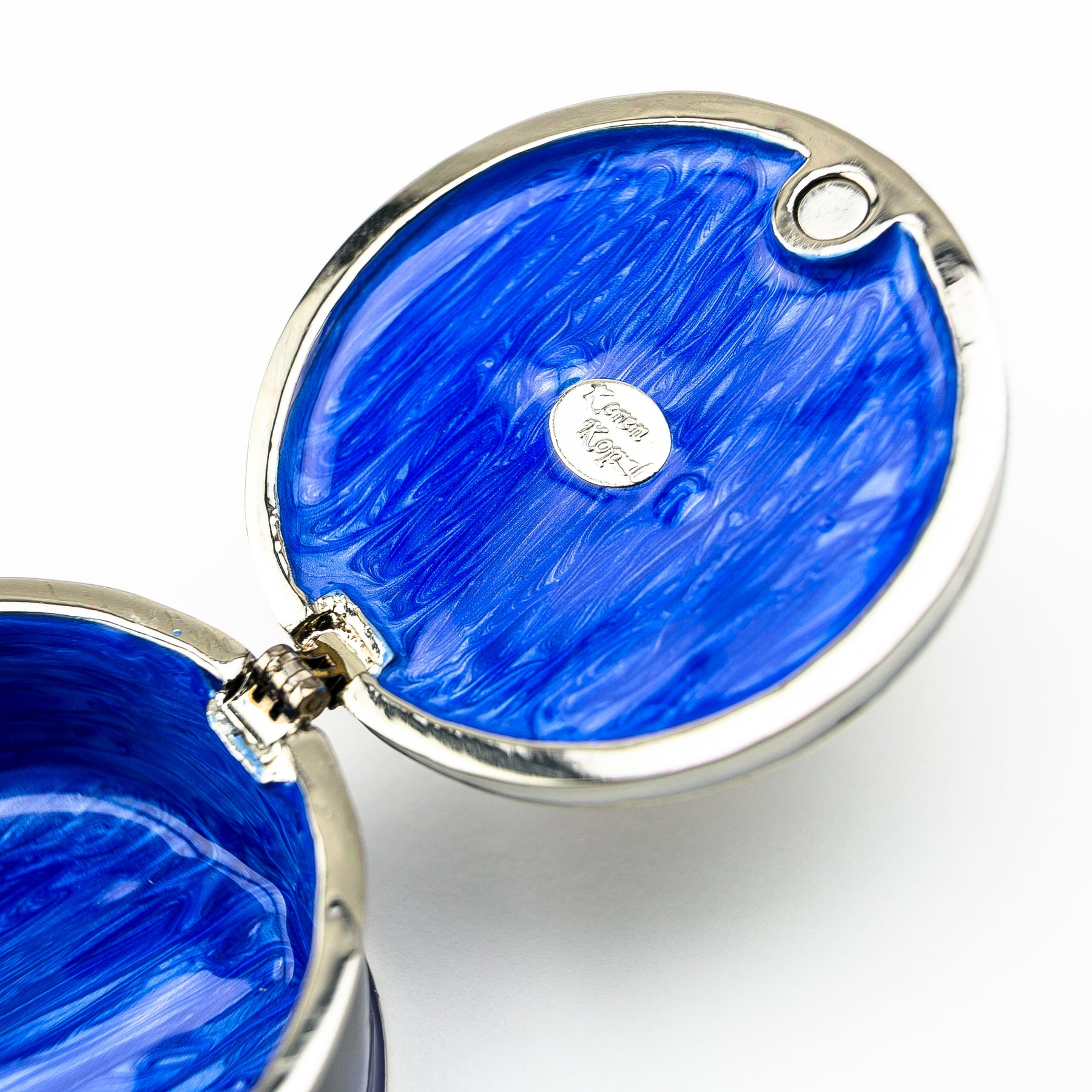 Keren Kopal Gold Elephant on Blue Trinket Box