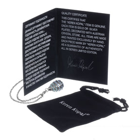 Keren Kopal Silver Egg with blue crystals Pendant Necklace