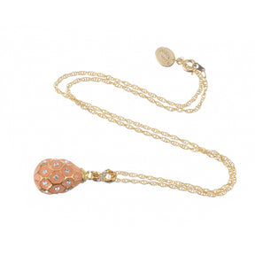 Keren Kopal Pink & Gold Egg Pendant Gold Necklace