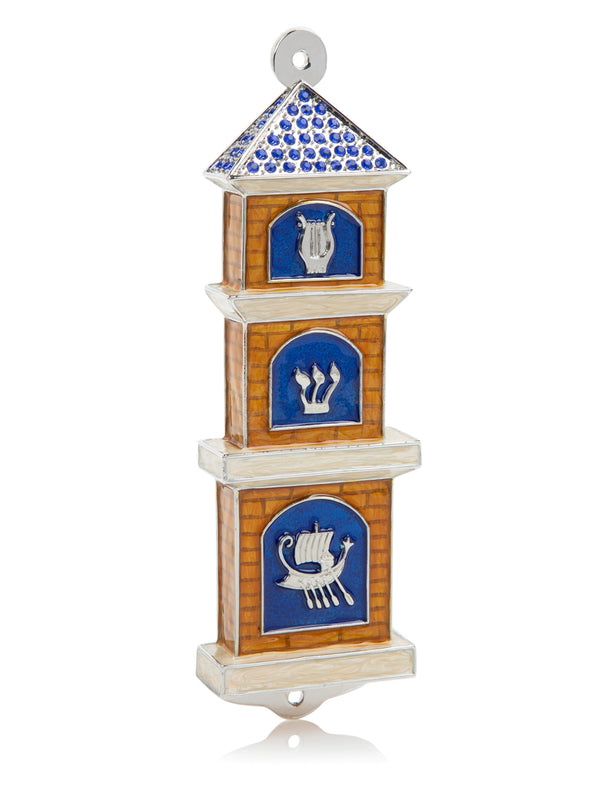 מזוזה בסגנון בית כנסת עכשווי – כחול
