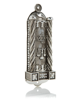 Silver Modern Judaica Mezuzah