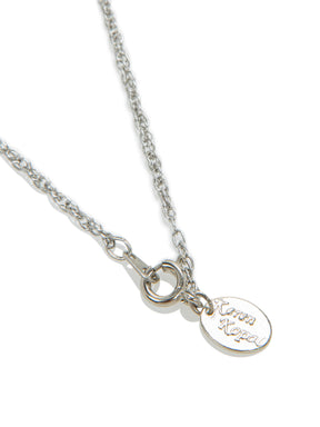 Silver Egg with Pink Crystals Pendant Necklace
