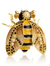 Gold & Black Enamel Honey Bee Queen Trinket Box