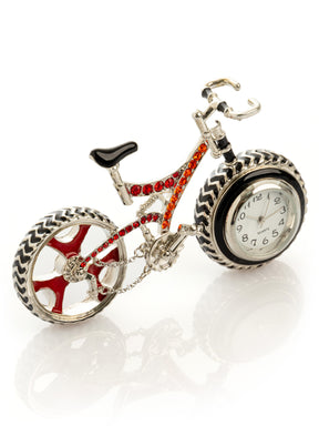 Keren Kopal Bicycle Clock with Red crystals