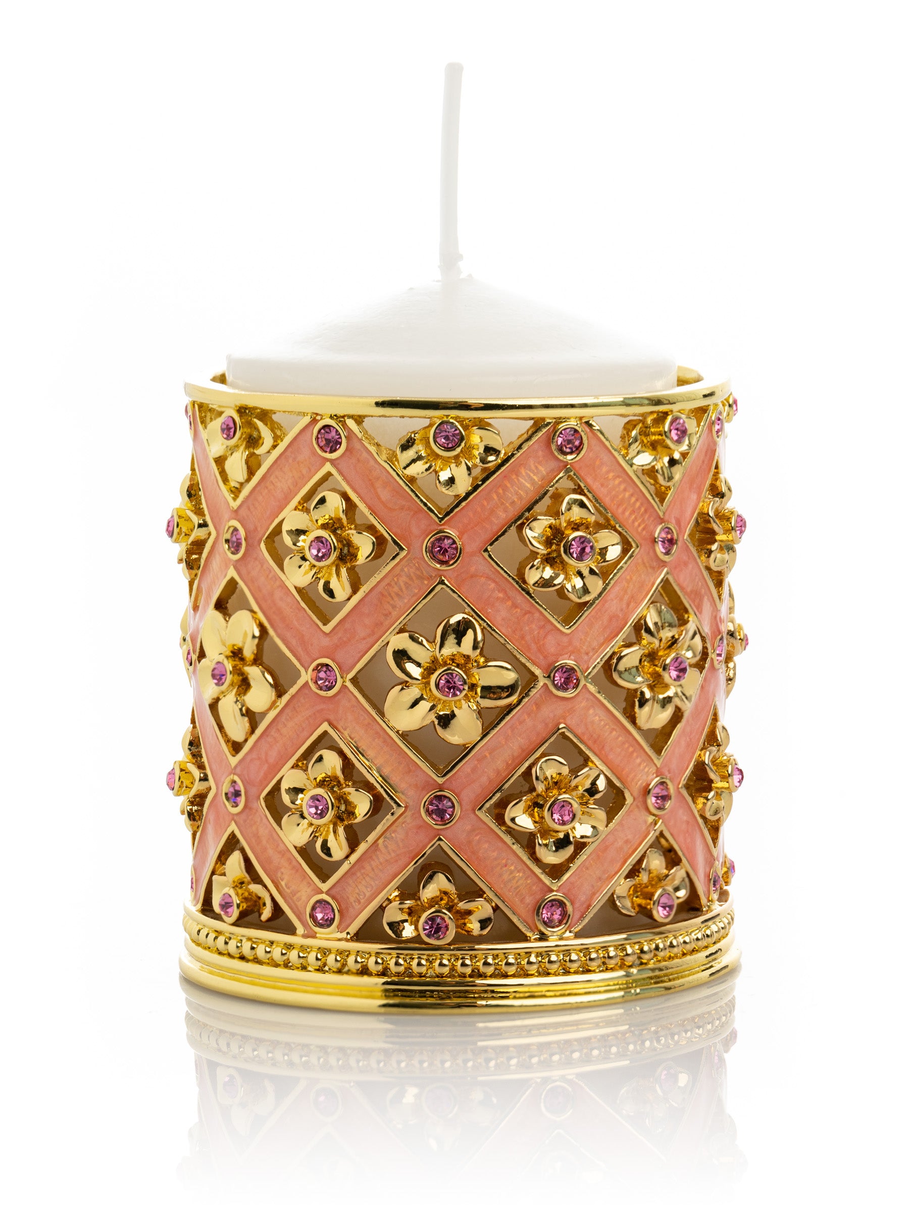 Keren Kopal Pink Decorated Candle Holder