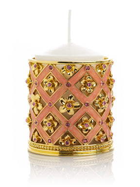 Keren Kopal Pink Decorated Candle Holder