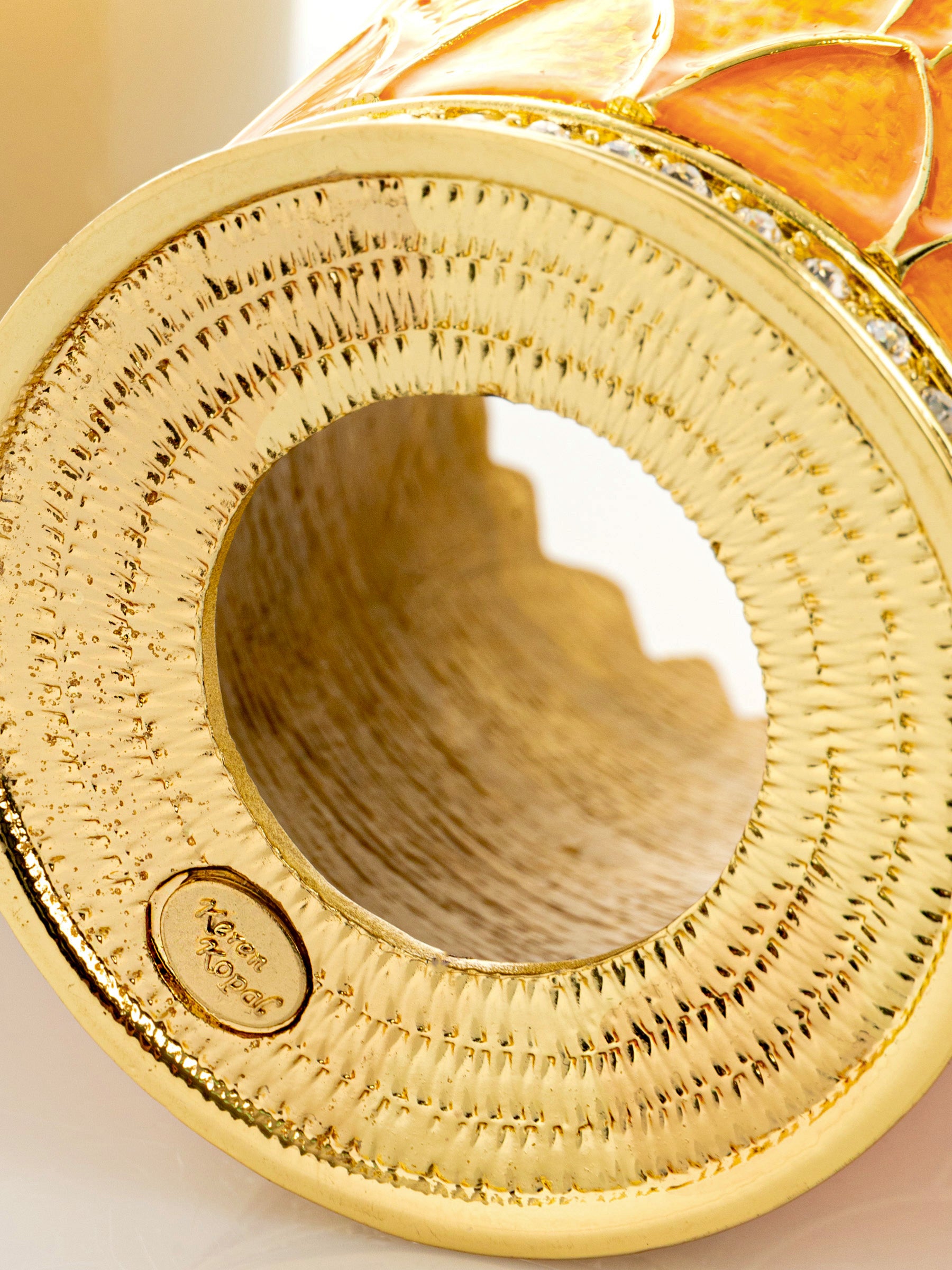 Keren Kopal Yellow Decorated Candle Holder