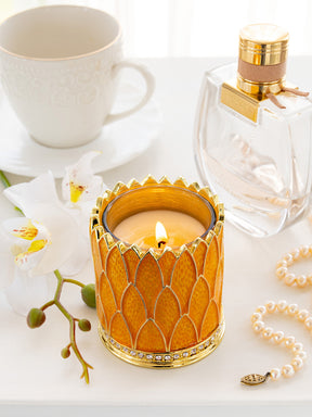 Keren Kopal Yellow Decorated Candle Holder