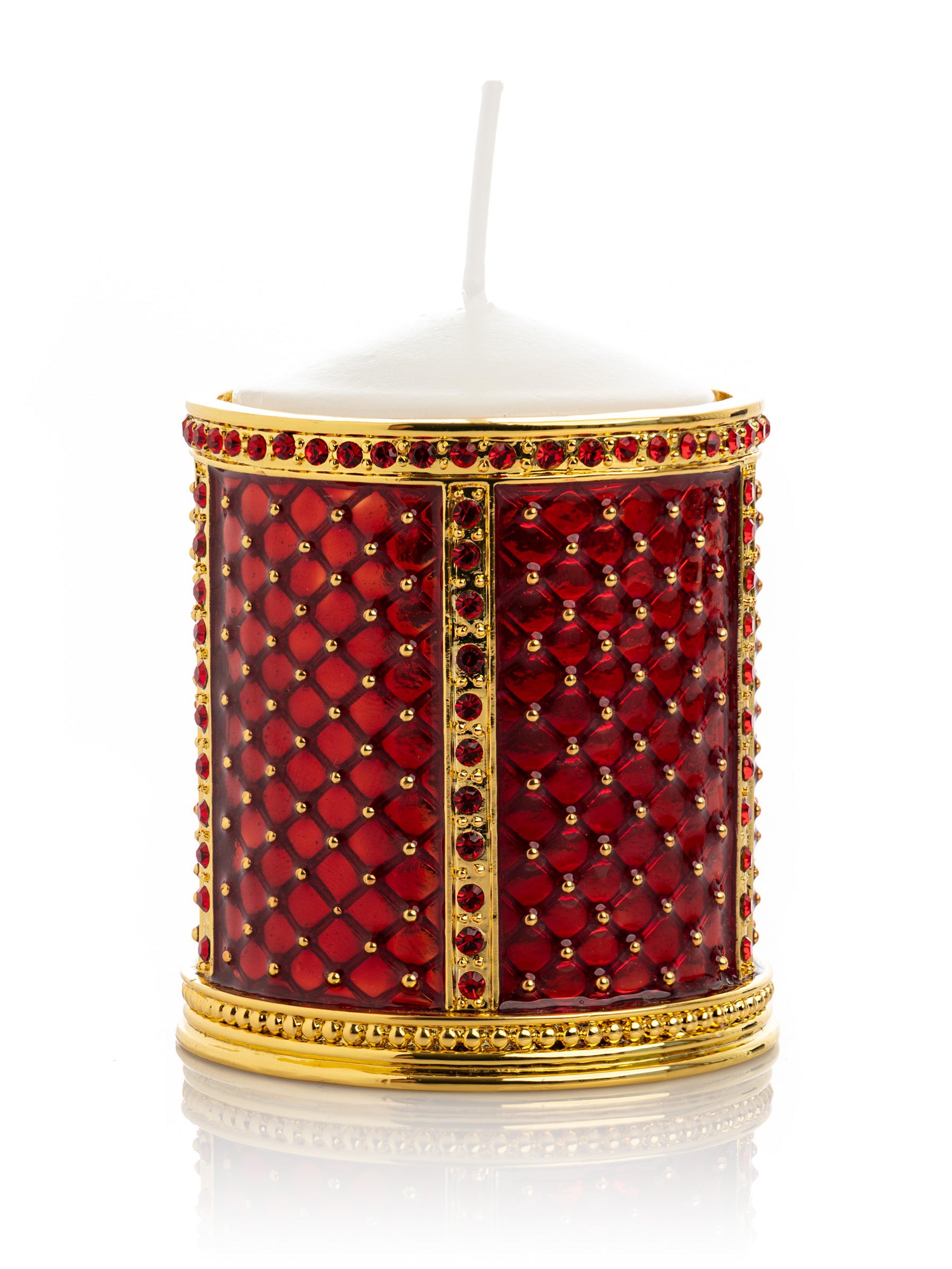 Keren Kopal Red Decorated Candle Holder