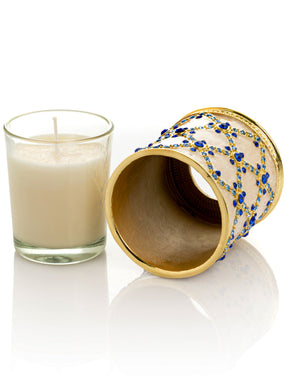 Keren Kopal Golden Cream Decorated Candle Holder