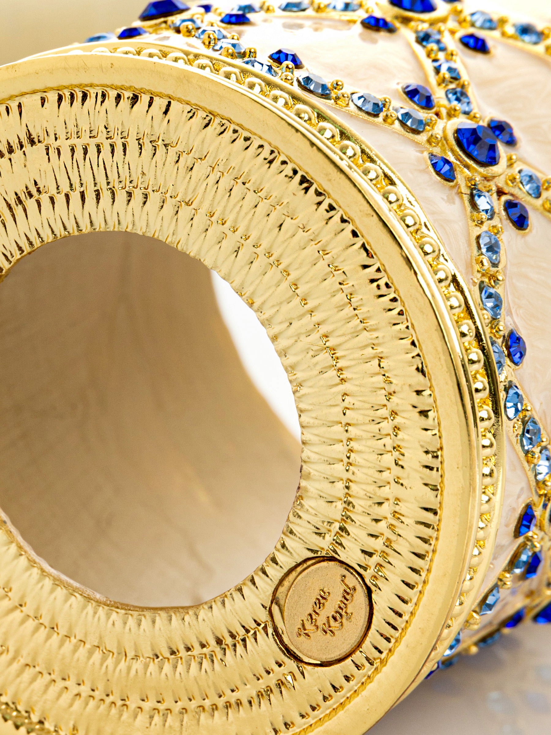 Keren Kopal Golden Cream Decorated Candle Holder