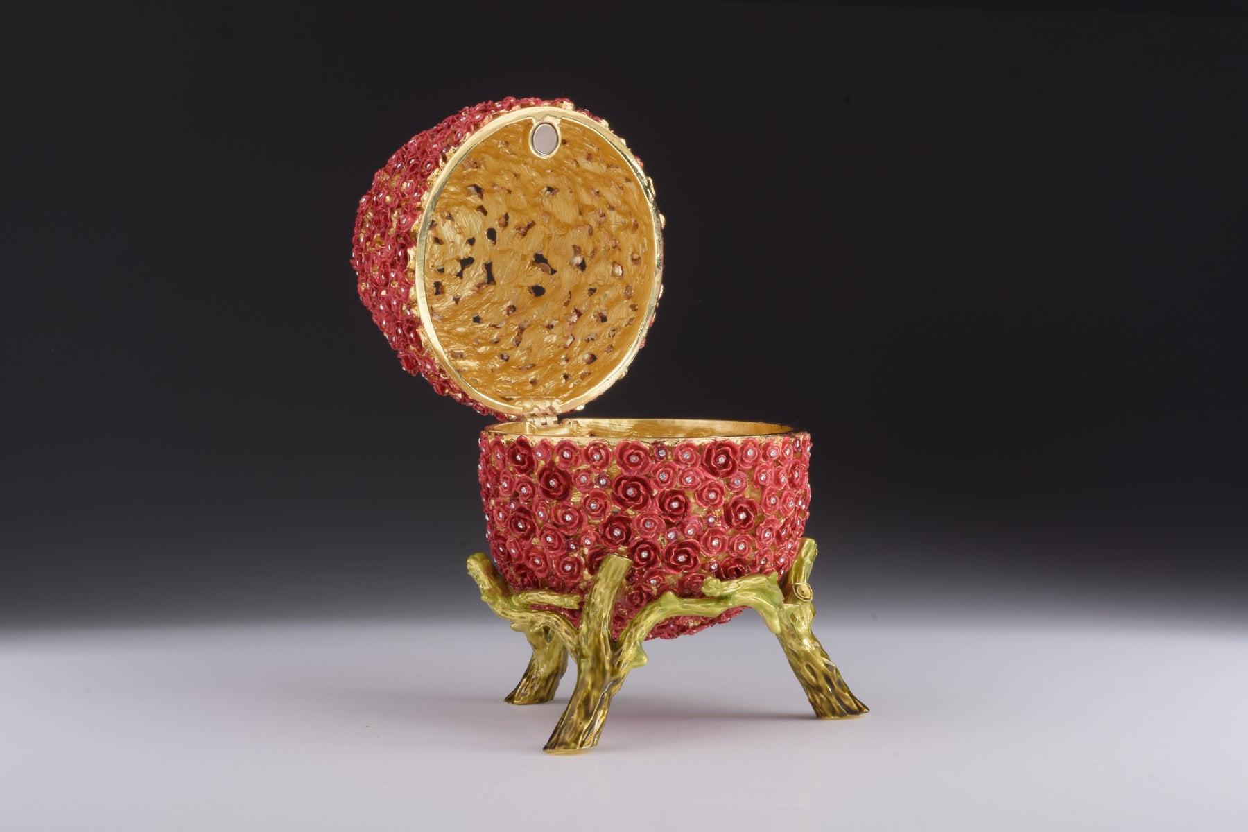 Keren Kopal Red Flowers Faberge Egg