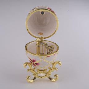 Keren Kopal White Egg with Flowers & Harp