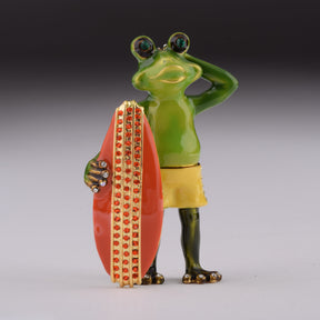 Keren Kopal Frog Holding a Surfboard