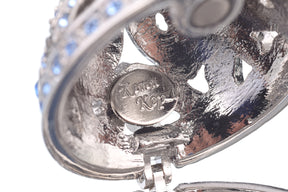 Keren Kopal Silver Faberge Egg with Blue Crystals